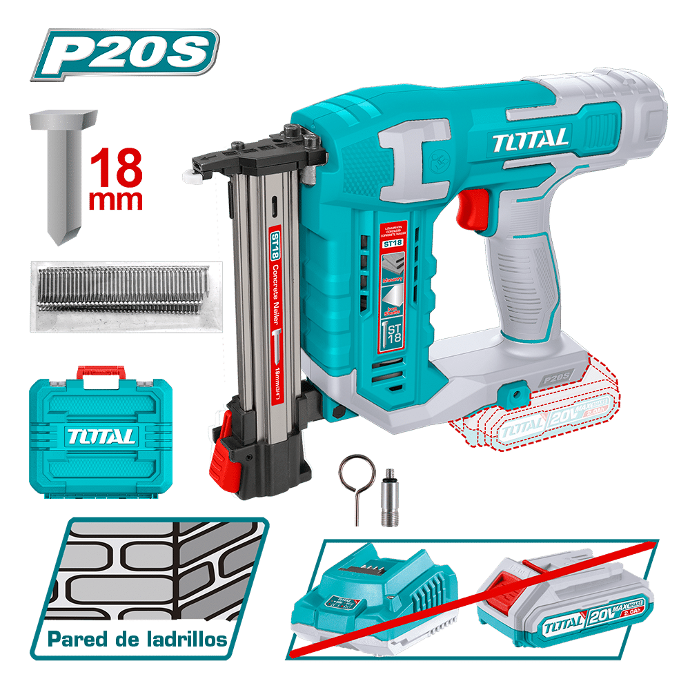 CLAVADORA DE PARED LI-ION 20V 18MM 2C/S INDUSTRIAL