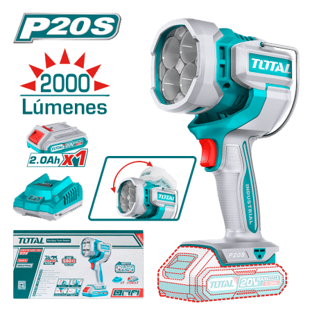 LINTERNA DE TRABAJO 20V 22.5W 2000LM LED 130G 1X2.0AH INDUSTRIAL