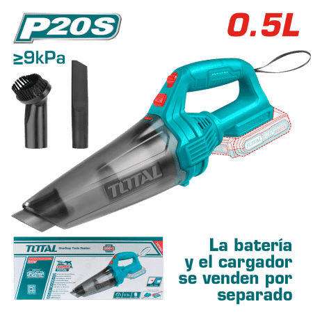 ASPIRADORA LI-ION 20V 0.5L PRESION 9KPA