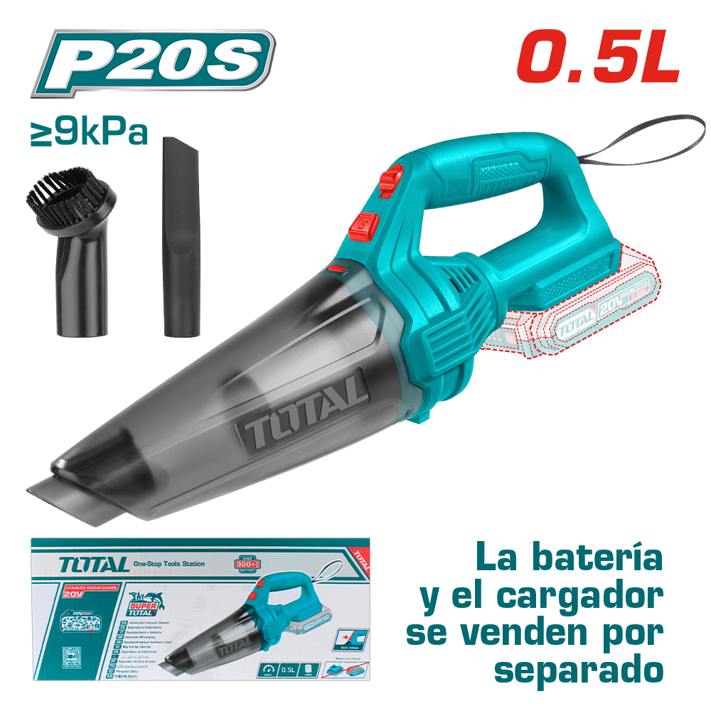 ASPIRADORA LI-ION 20V 0.5L PRESION 9KPA