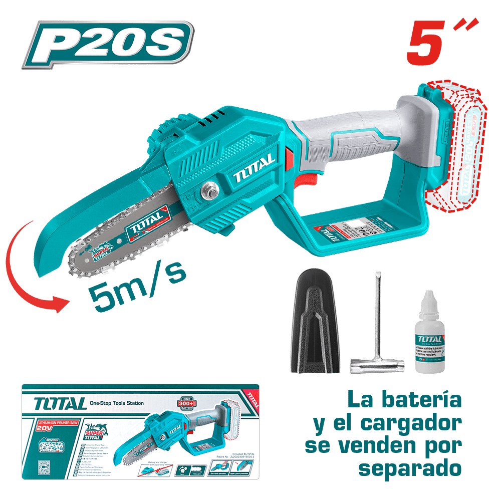 SIERRA DE CADENA PODADORA LI-ION 20V 5'' 13CM 5M/S