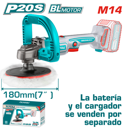 PULIDORA ANGULAR 20V 180MM(7'') M14 400-2500RPM BRUSHLESS INDUSTRIAL