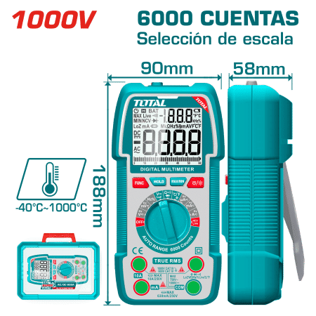MULTIMETRO DIGITAL 6000 CONTEOS RMS DIGITAL