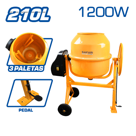 MEZCLADOR DE CONCRETO MAX 210L TRABAJO: 180L 1200W