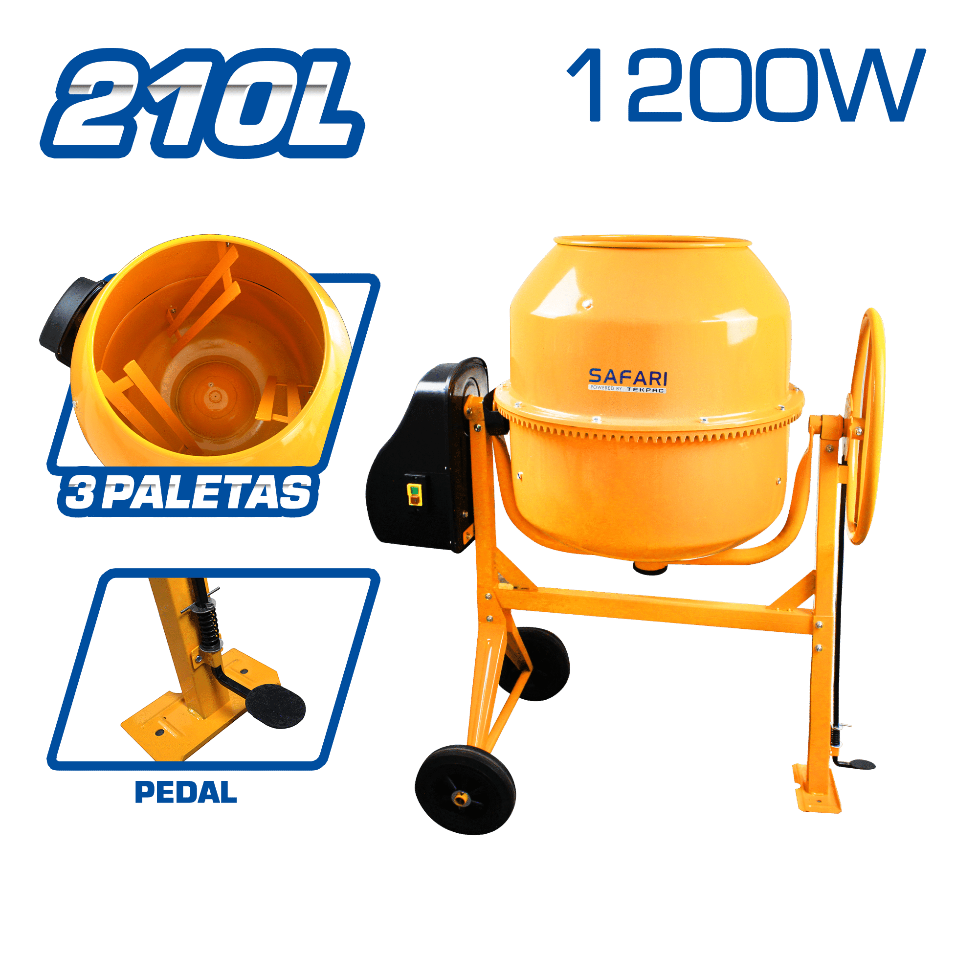 MEZCLADOR DE CONCRETO MAX 210L TRABAJO: 180L 1200W
