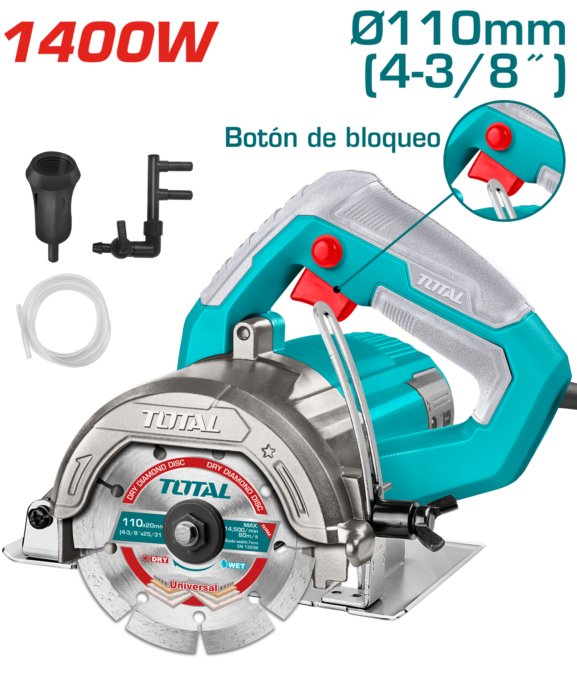 CORTADOR DE MARMOL 1400W 13000RPM 110X20MM CORTE 34MM INDUSTRIAL