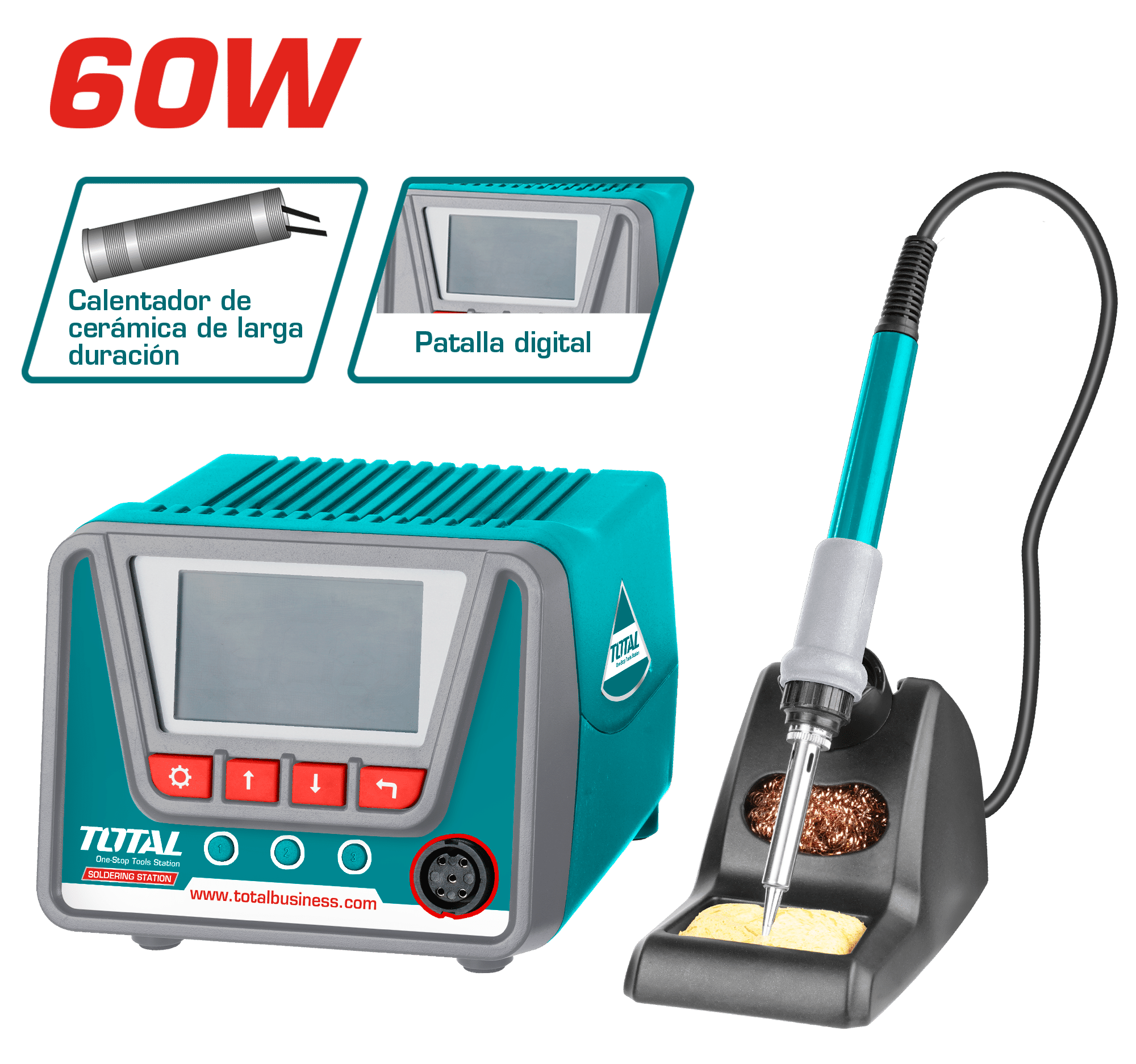 ESTACION DE SOLDADURA CAUTIN 60W PREC 1 MIN DISPLAY DIGITAL