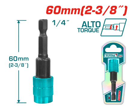 PORTA PUNTA ALTO TORQUE 60MM 1/4'' HEX LIBERADOR RAPIDO INDUSTRIAL