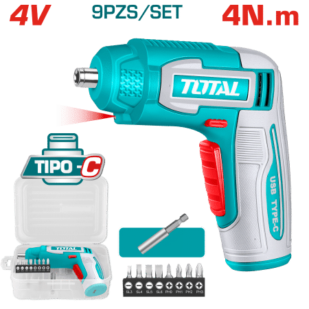 DESTORNILLADOR TIPO-C 4V HEX 1/4'' 240RPM 4N.M +ACC ESTUCHE