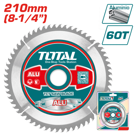 DISCO DENTADO TCT P/ALUMINIO 210MM (8-1/4'') 60T INDUSTRIAL