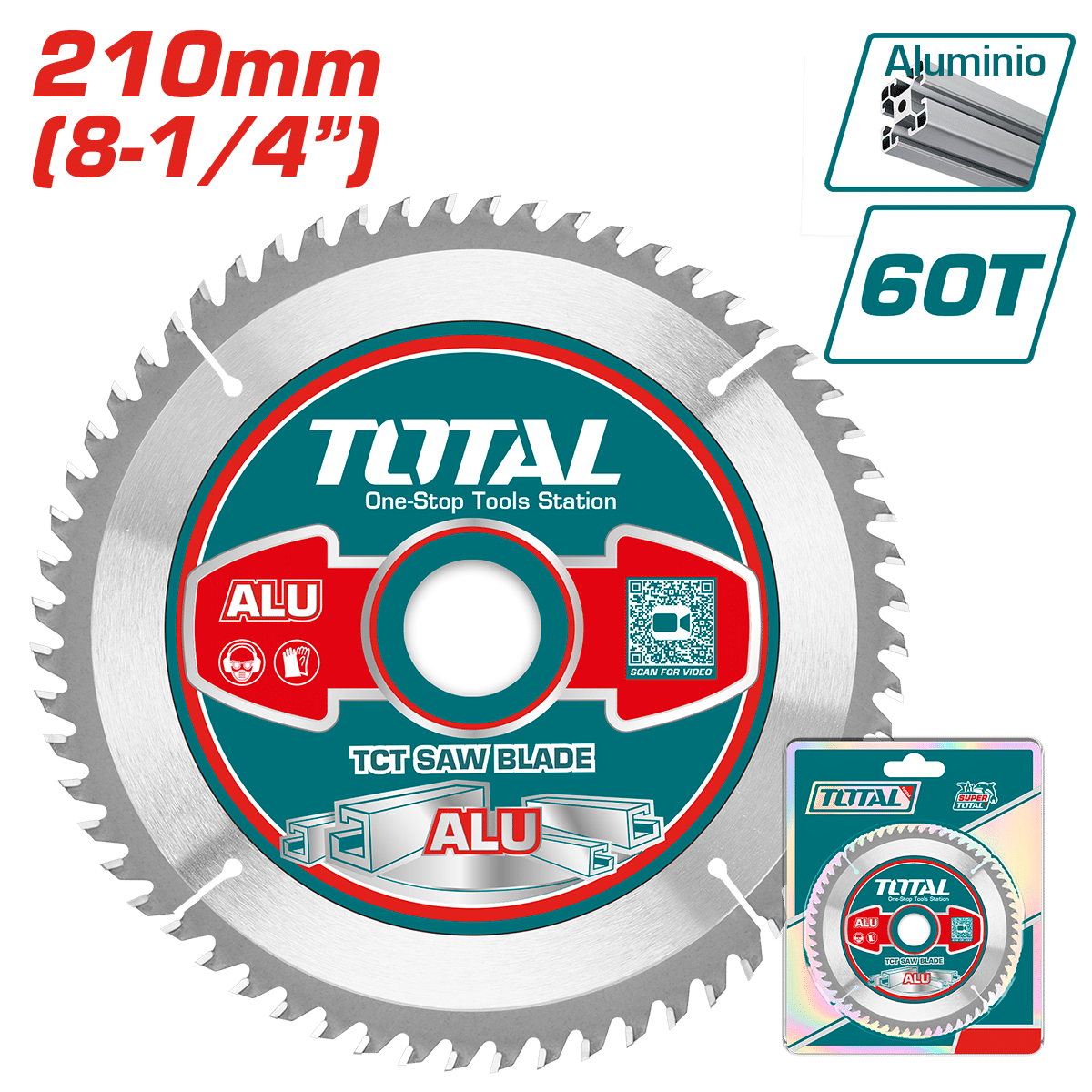 DISCO DENTADO TCT P/ALUMINIO 210MM (8-1/4'') 60T INDUSTRIAL