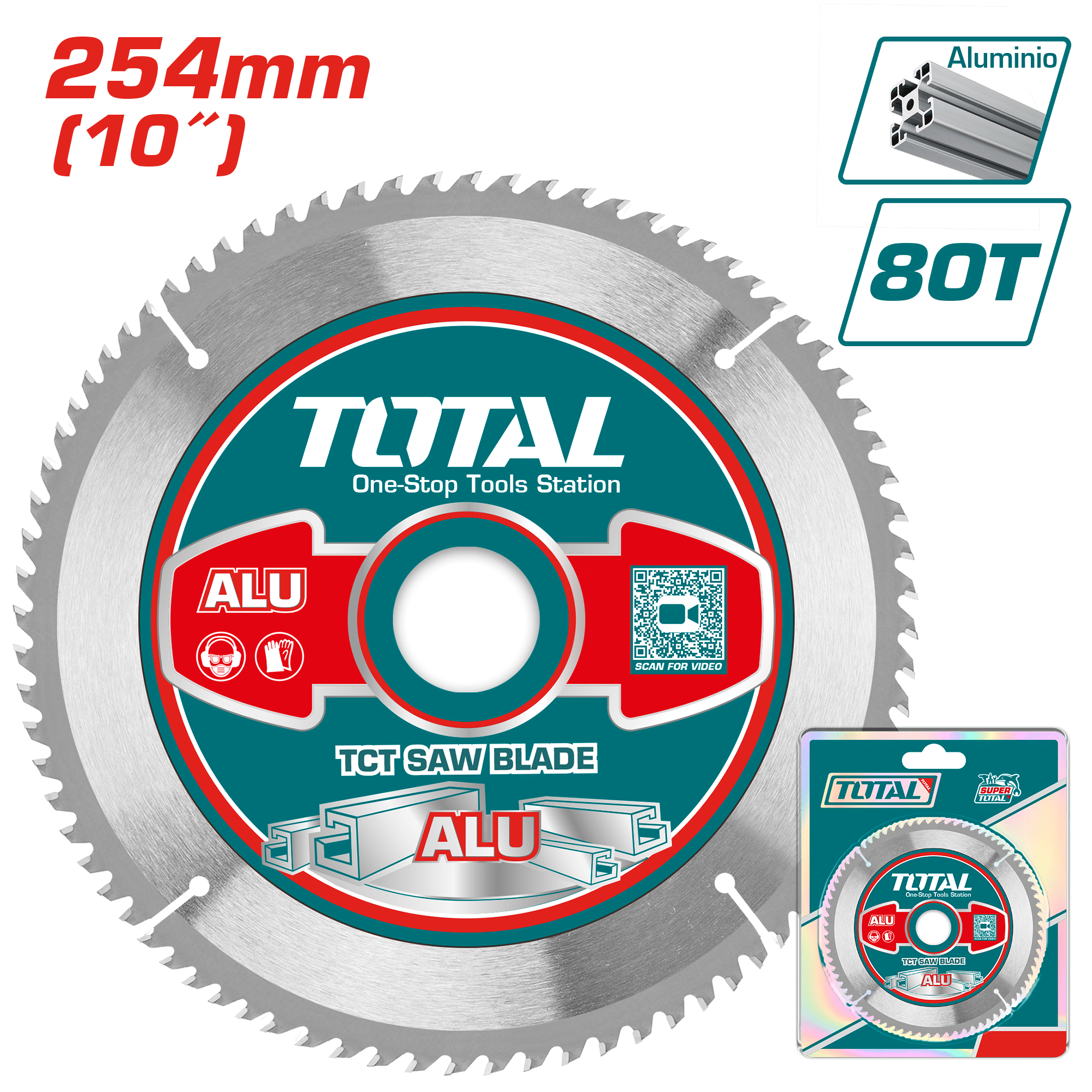 DISCO DENTADO TCT P/ALUMINIO 254MM (10'') 80T INDUSTRIAL