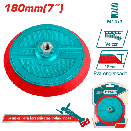 PLATO 180MM PPM14X2 VELCRO PARA AMOLADORA (PULIDO Y LIJADO)