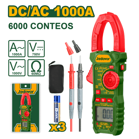 PINZA AMPERIMÉTRICA DIG. DC/AC 100A 100A/750V/100V/60MOHM 6000 CONT.
