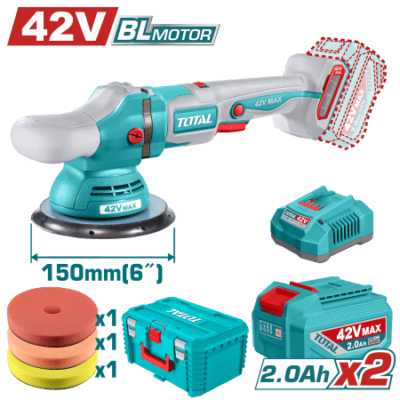 PULIDORA ANGULAR 42V 150MM(6") 2000-4500RPM 2X2.0AH + ACC INDUSTRIAL