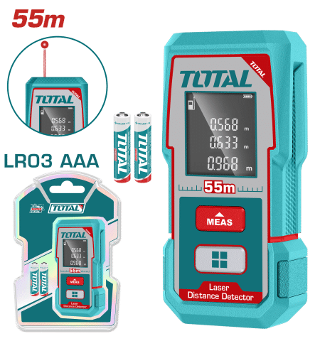 MEDIDOR LASER 55M AC:2MM LASER 635NM CLASE 2. BAT:2X1.5AAA INDUSTRIAL