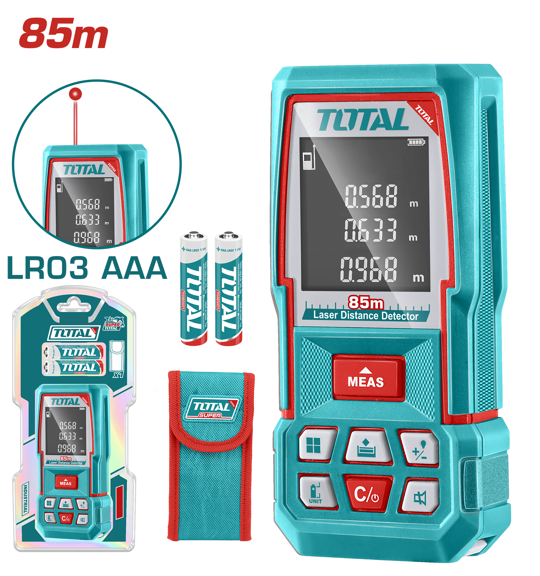 MEDIDOR LASER 85M AC:2MM LASER 635NM CLASE 2. BAT:2X1.5AAA INDUSTRIAL