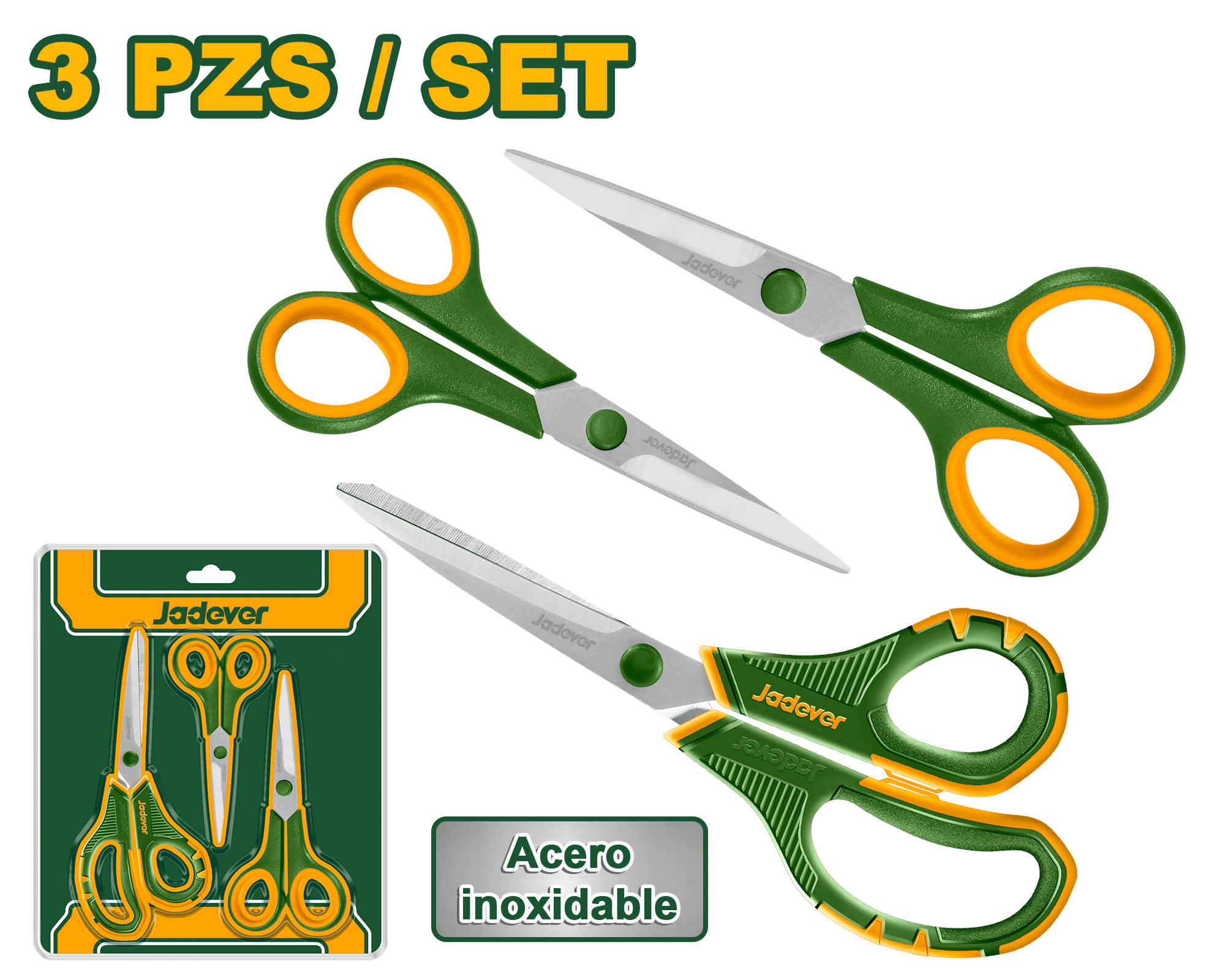 SET DE TIJERAS  ACERO INOX 3PCS