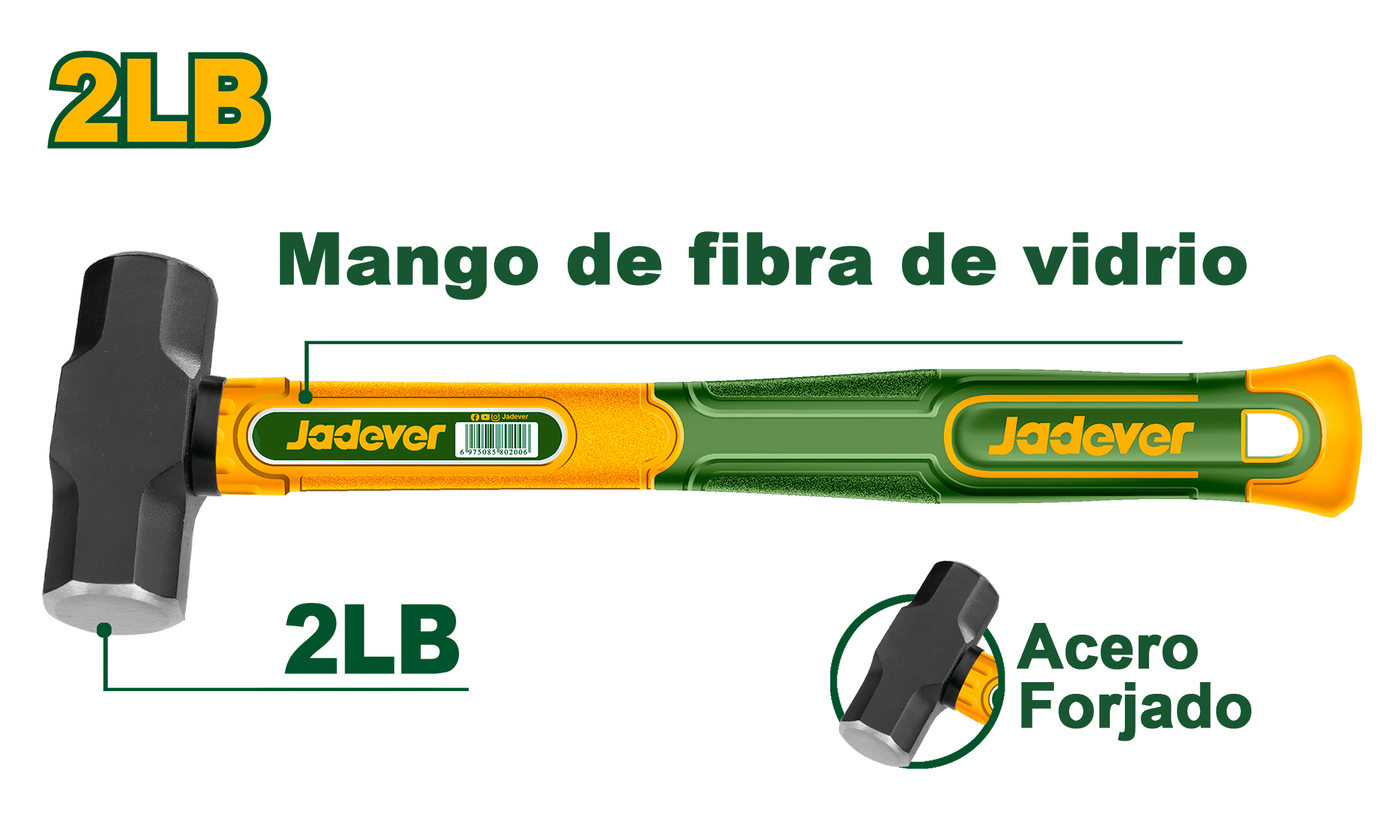 MARTILLO FORJADO 2LB MANGO DE FIBRA