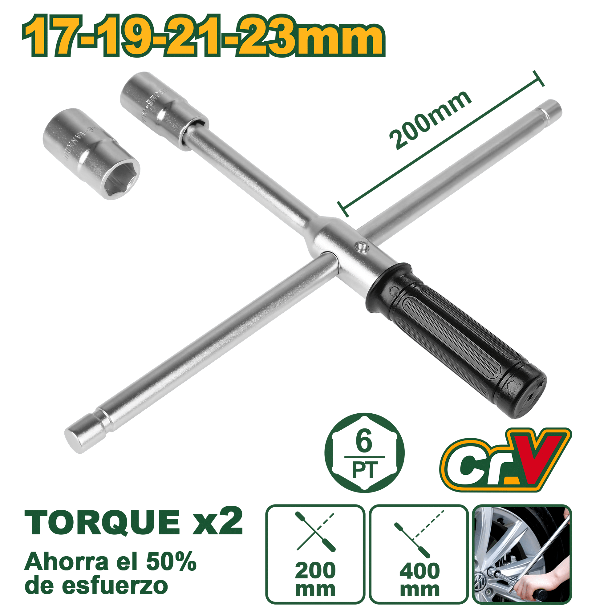 LLAVE CRUZ RAPIDA PARA RIN 16" 17-19-21-23MM