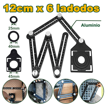 REGLA PLEGLABLE DE 12CMX6 LADOS