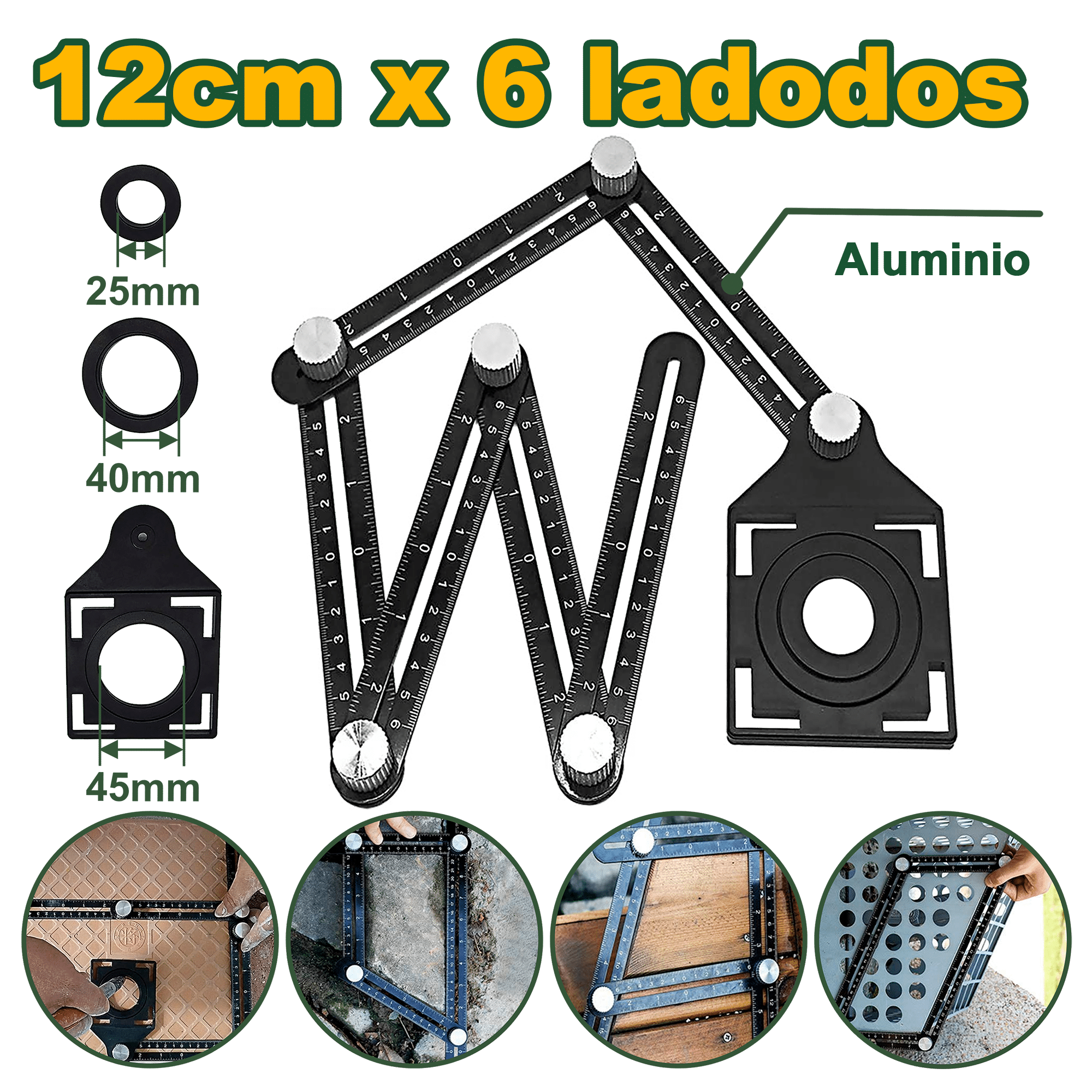 REGLA PLEGLABLE DE 12CMX6 LADOS