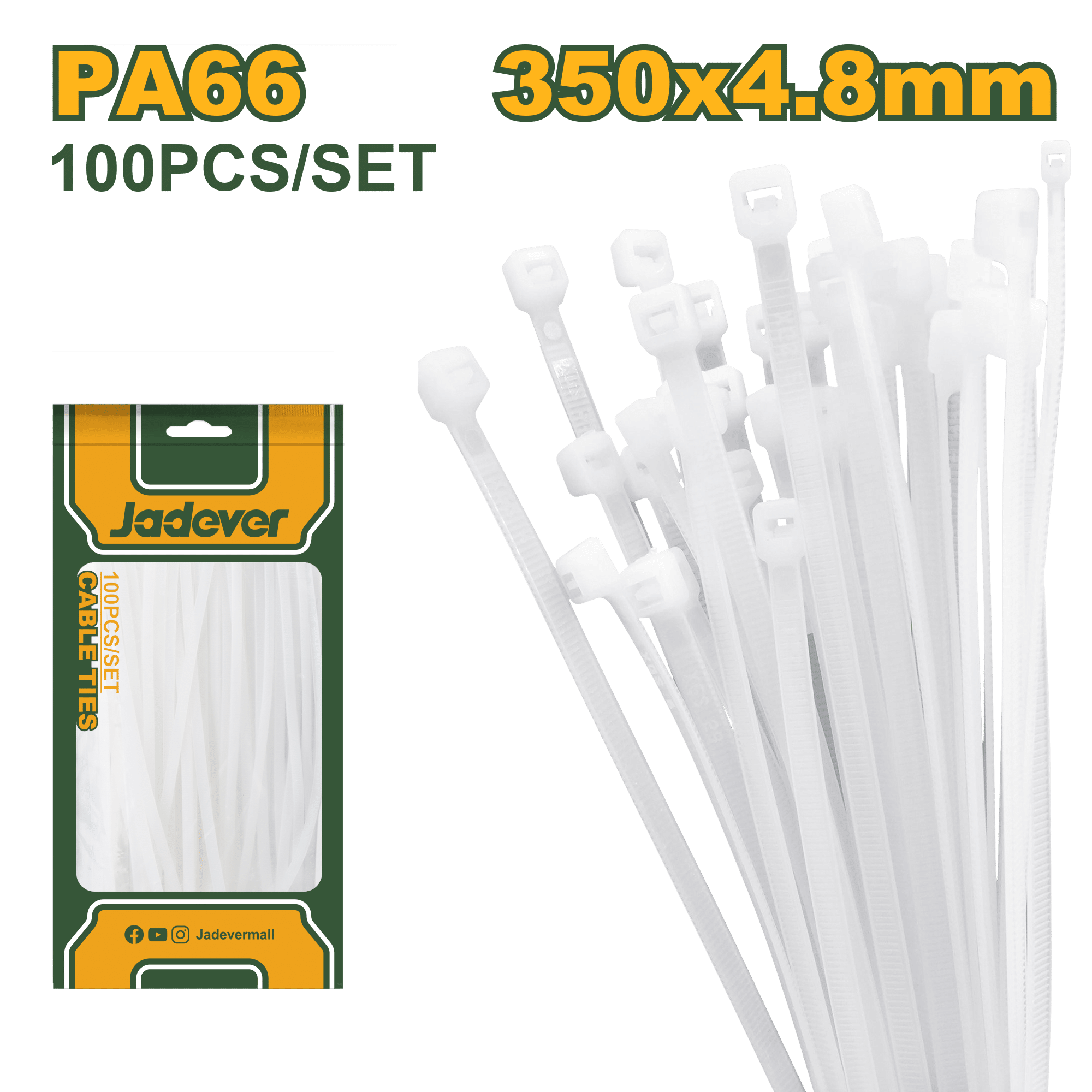 CINTILLO DE NYLON 66 BLANCO 35CMX4.8MM