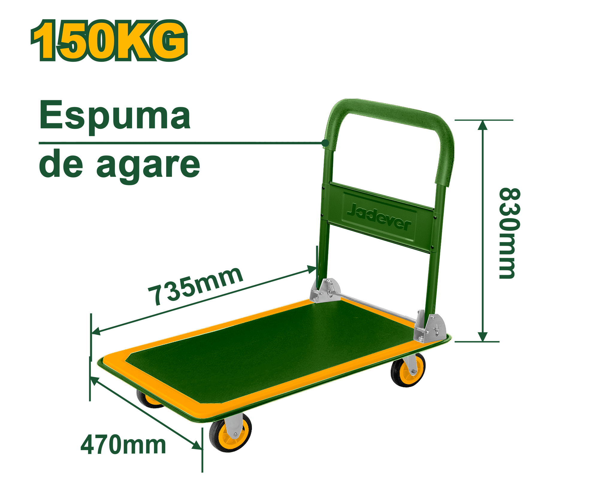 CARRETILLA DE MANO DE PLATAFORMA PLEGABLE MAX: 150KG