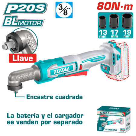 LLAVE IMPACTO ANGULAR 80NM CUAD. 6.35MM 0-3400BPM INDUSTRIAL