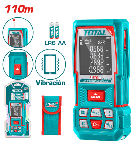 MEDIDOR LASER 110M AC:2MM LASER 635NM CLASE 2. BAT:2X1.5AA INDUSTRIAL
