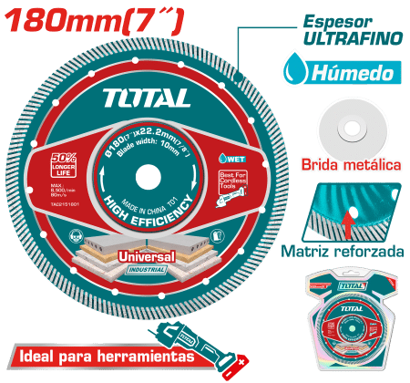 DISCO DIAMANTADO ULTRA-DELGADO MF 2.2MM 180MMX22.2MM 75CR1 INDUSTRIAL