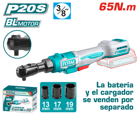 ATORNILLADOR RATCHET 20V 65NM 3/8'' 0-350RPM +ACC INDUSTRIAL