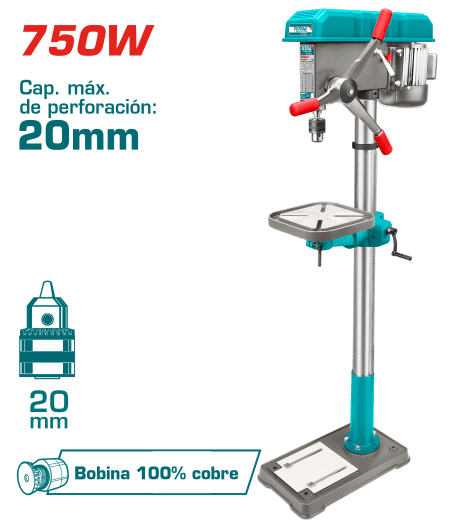 TALADRO DE BANCO 20MM 750W 3840RPM ALTURA 157CM