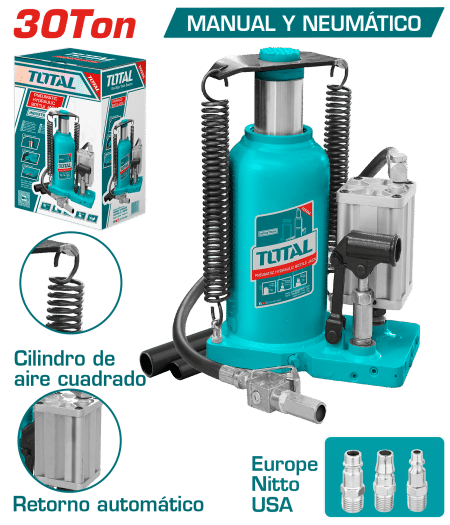 GATA BOTELLA NEUMATICA 30TON ALTURA MAX 500MM INDUSTRIAL