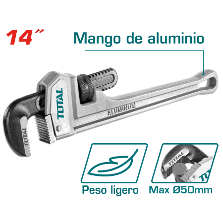LLAVE STILLSON 14'' MAX:50MM MANGO ALUMINIO INDUSTRIAL