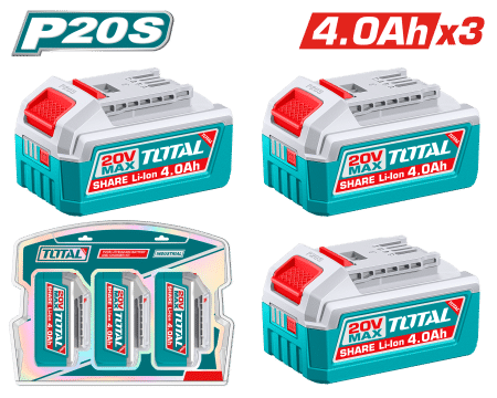 COMBO BATERIAS 20V 3PCS 4.0AH BLISTER INDUSTRIAL