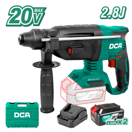 ROTOMARTILLO 20V 500W 24MM 2.8J 2X4.0AH