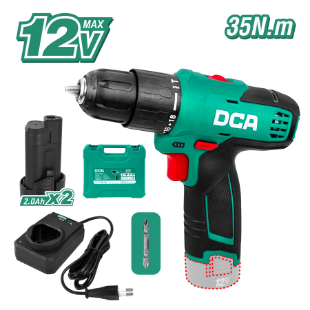 TALADRO 12V 2X2.0AH 150W 10MM 35N.M 18+2