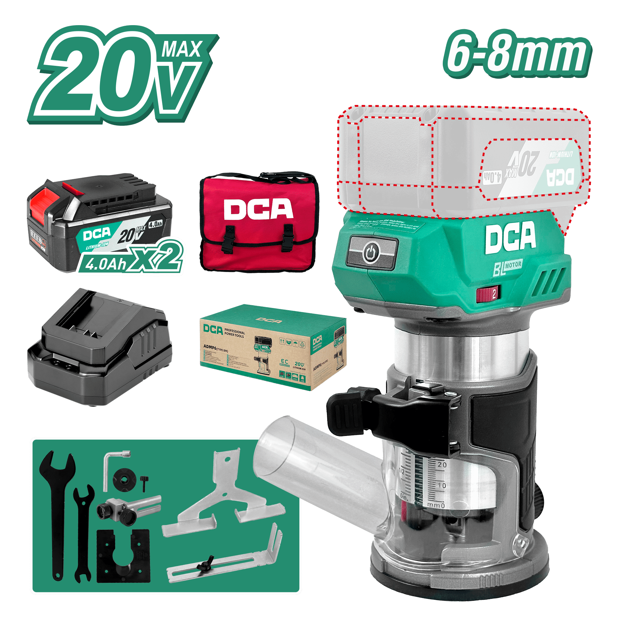 CANTEADORA 20v 10000-30000RPM 6-8MM