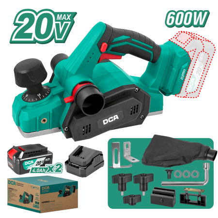 CEPILLO ELECTRICO 20V 600W 16000RPM 2X4.0AH