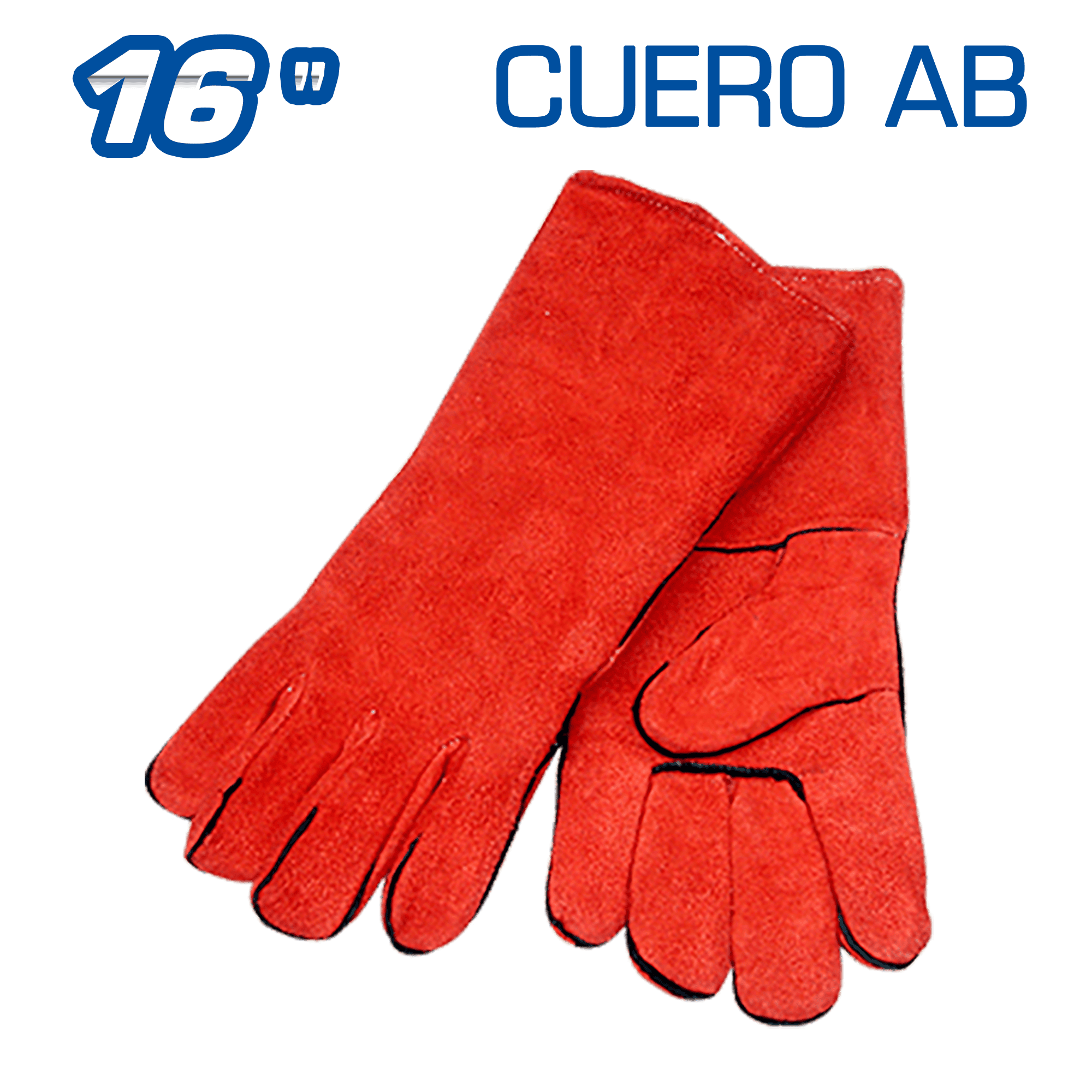 GUANTE ROJO PARA SOLDAR CUERO AB 390GR 16 PULG