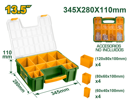 CAJA ORGANIZADOR PP 13.5 APILABLE 345X280X110MM