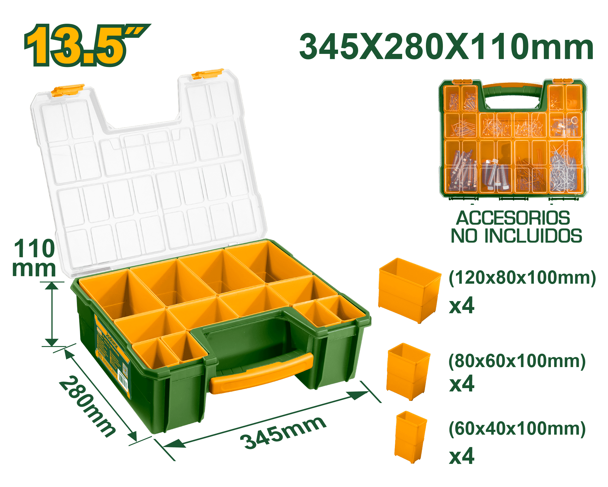 CAJA ORGANIZADOR PP 13.5 APILABLE 345X280X110MM
