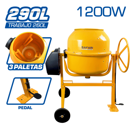 MEZCLADOR DE CONCRETO MAX 290L TRABAJO: 260L 1200W