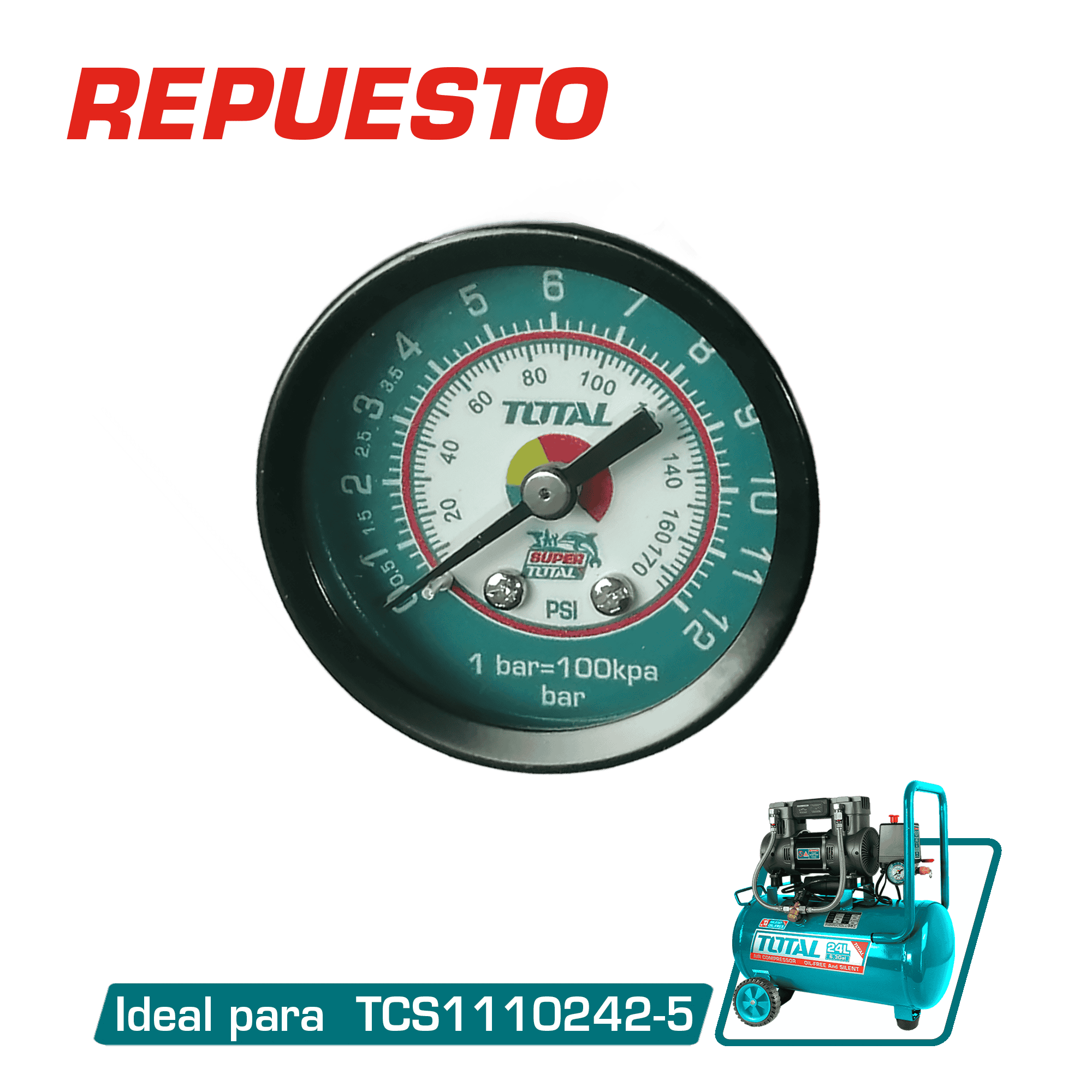 MANOMETRO DE COMPRESORA PARA TCS1110242-5