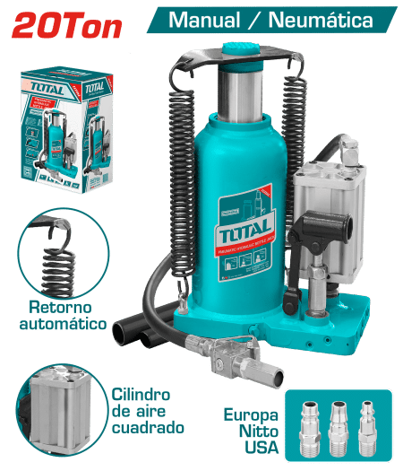 GATA BOTELLA NEUMATICA 20TON ALTURA MAX 500MM INDUSTRIAL