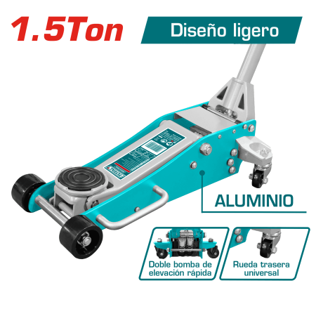 GATA LAGARTO BAJO PERFIL 1.5TON 90-358MM DOBLE BOMBA + RAPIDA INDUSTRIAL