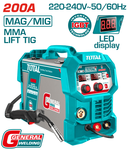 SOLDADORA INVERTER MAG/MIG/MMA/TIG LIFT 200A IGBT LED