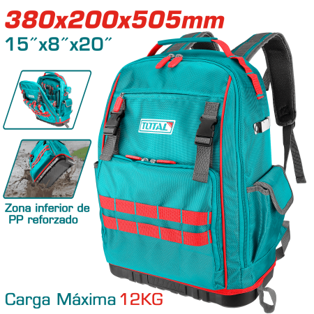 MOCHILA HERRAMIENTAS MAX 15KG 380X200X505MM POLYESTER OXFORD 1680D