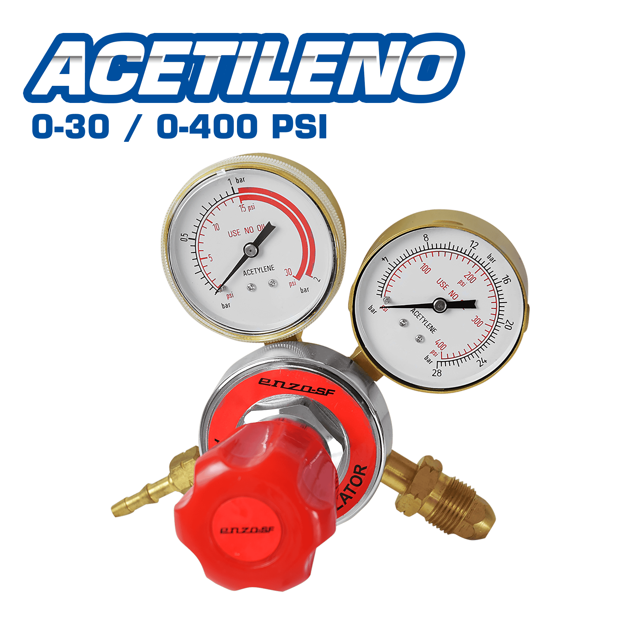 REGULADOR ACETILENO P/OXICORTE 0-30 / 0-400PSI T/AMERICANO